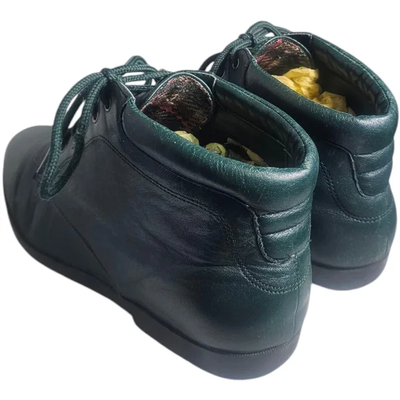 Danexx Green Leather Lace-Up Flat Ankle Boots Size 8.5 D Austin 4 - Picture 6 of 9